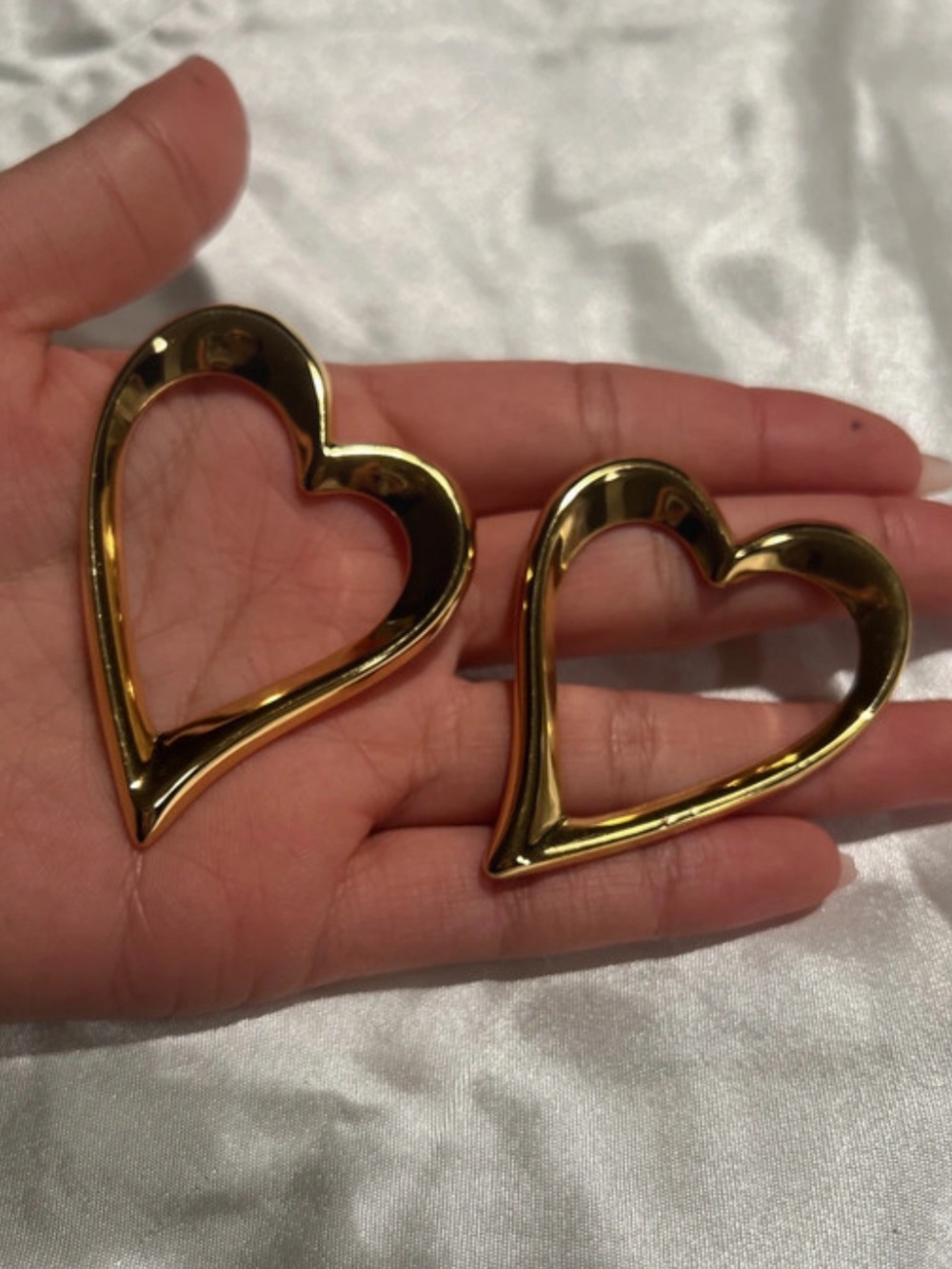 Gold Heart-Shaped Earrings - Open Heart Design
